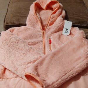GIRLS Plus Cozy Peach Fleece Hoodie